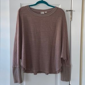 Anthro long sleeve waffle top
